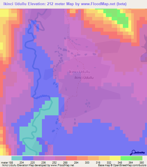 Ikinci Udullu,Azerbaijan Elevation Map
