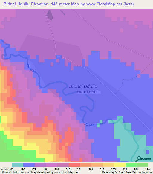 Birinci Udullu,Azerbaijan Elevation Map