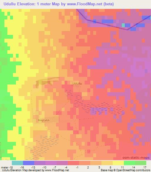Udullu,Azerbaijan Elevation Map