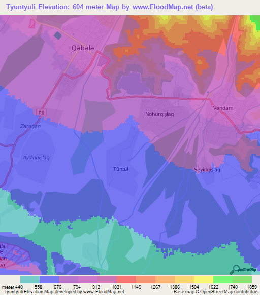 Tyuntyuli,Azerbaijan Elevation Map
