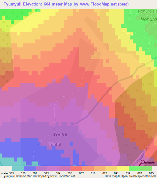 Tyuntyuli,Azerbaijan Elevation Map
