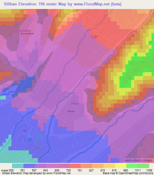 Siliban,Azerbaijan Elevation Map