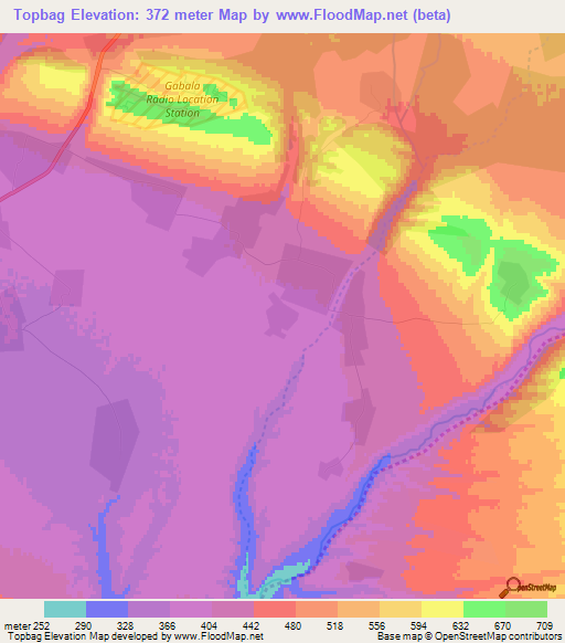 Topbag,Azerbaijan Elevation Map