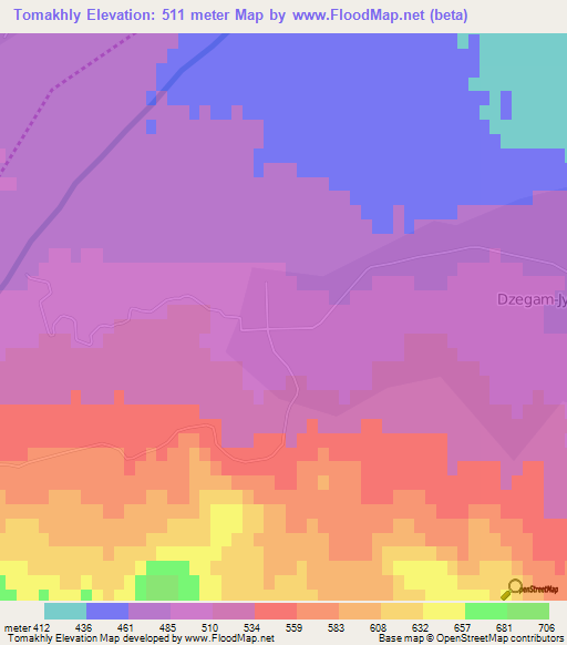 Tomakhly,Azerbaijan Elevation Map