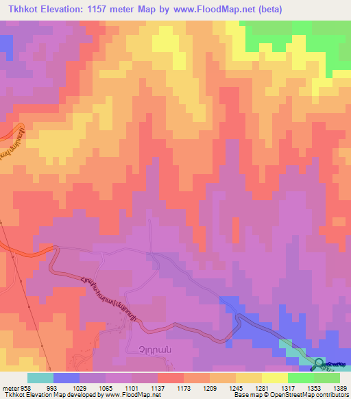 Tkhkot,Azerbaijan Elevation Map