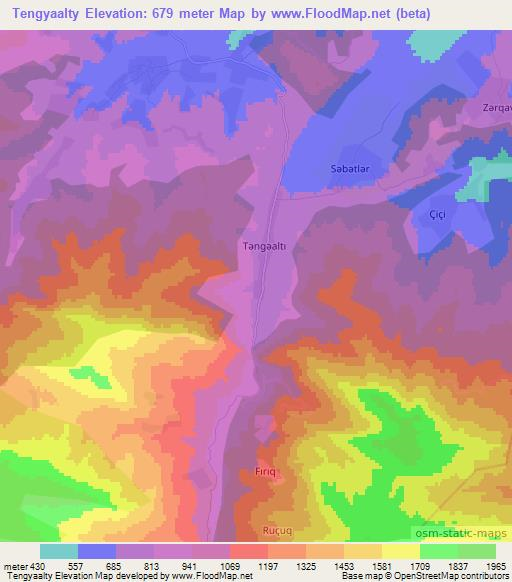 Tengyaalty,Azerbaijan Elevation Map