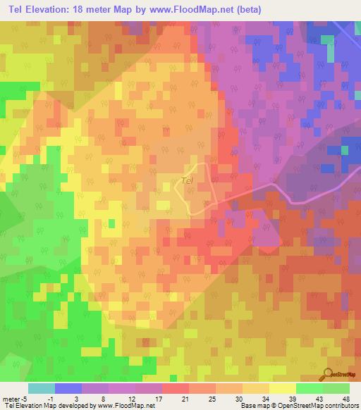 Tel,Azerbaijan Elevation Map