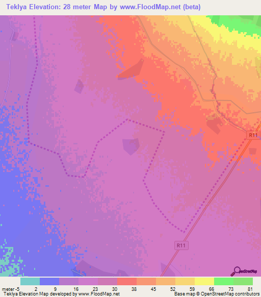 Teklya,Azerbaijan Elevation Map