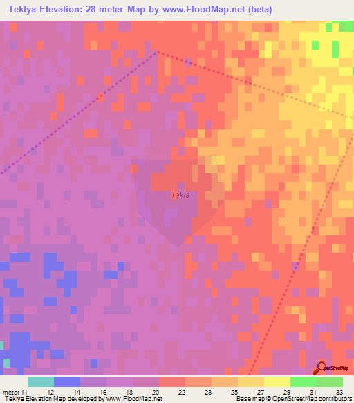 Teklya,Azerbaijan Elevation Map