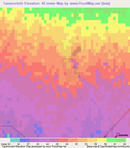Tazanovdzhi,Azerbaijan Elevation Map