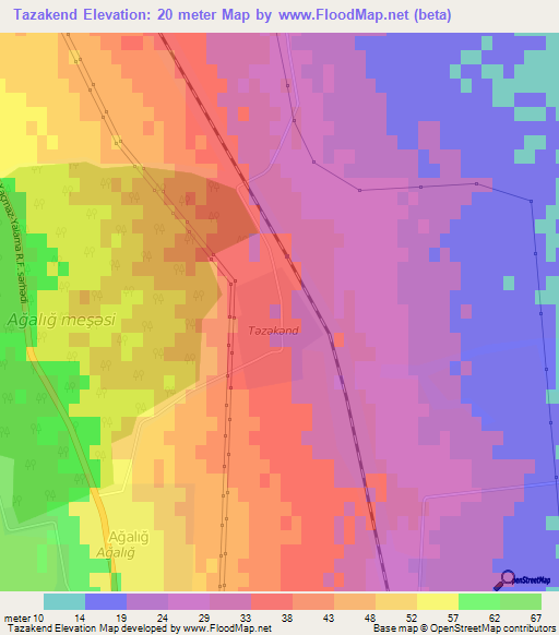Tazakend,Azerbaijan Elevation Map