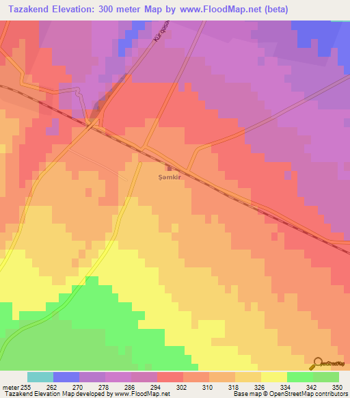 Tazakend,Azerbaijan Elevation Map