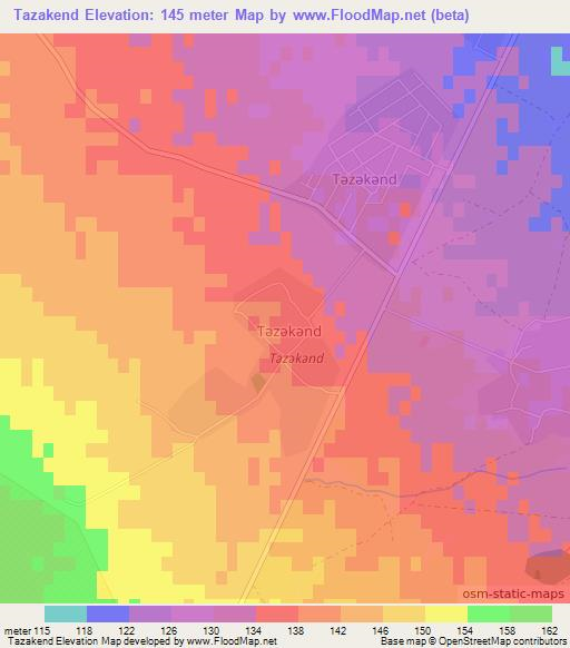 Tazakend,Azerbaijan Elevation Map