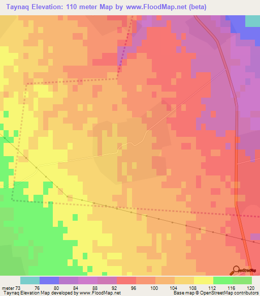 Taynaq,Azerbaijan Elevation Map