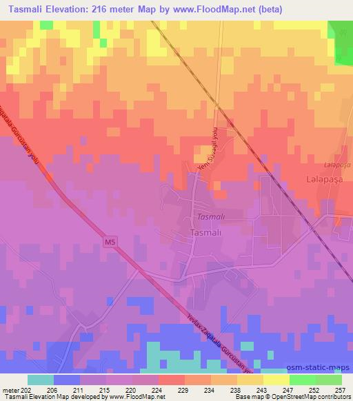 Tasmali,Azerbaijan Elevation Map