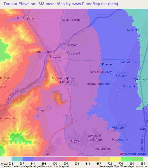 Tarnaut,Azerbaijan Elevation Map