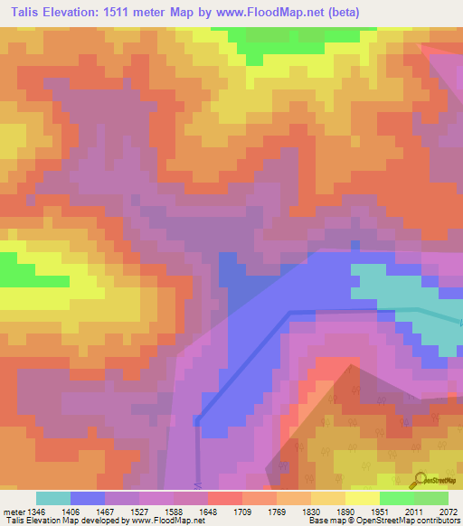 Talis,Azerbaijan Elevation Map