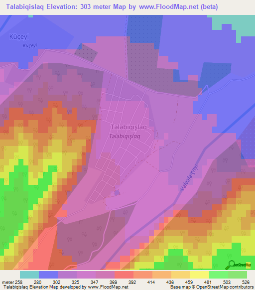 Talabiqislaq,Azerbaijan Elevation Map