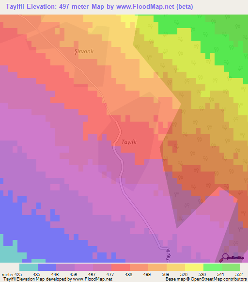 Tayifli,Azerbaijan Elevation Map