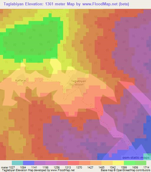 Taglabiyan,Azerbaijan Elevation Map