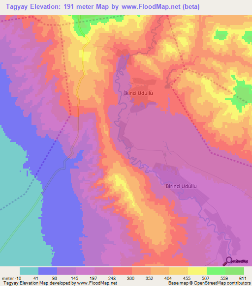 Tagyay,Azerbaijan Elevation Map