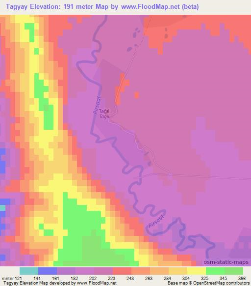 Tagyay,Azerbaijan Elevation Map
