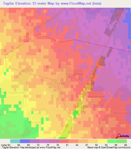 Tagilar,Azerbaijan Elevation Map