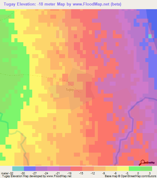 Tugay,Azerbaijan Elevation Map