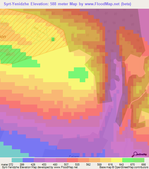 Syrt-Yenidzhe,Azerbaijan Elevation Map