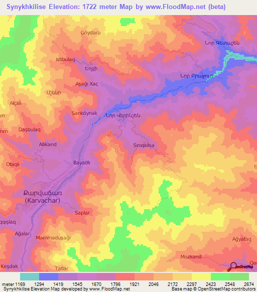 Synykhkilise,Azerbaijan Elevation Map