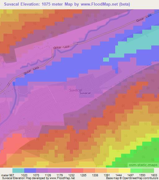 Suvacal,Azerbaijan Elevation Map