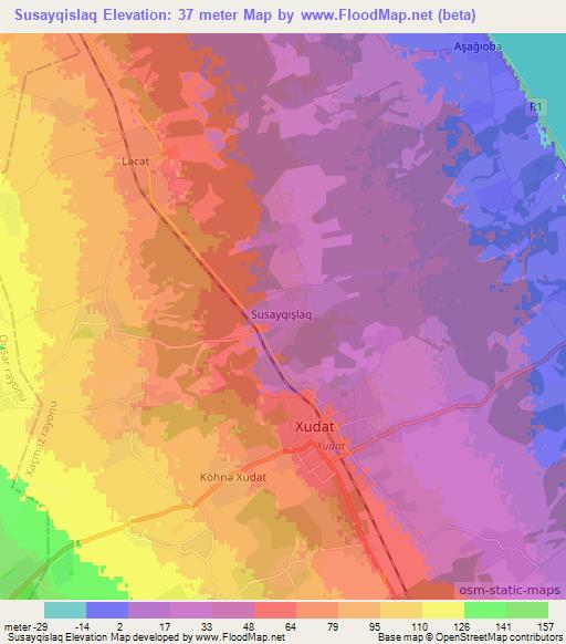 Susayqislaq,Azerbaijan Elevation Map