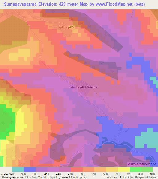 Sumagavaqazma,Azerbaijan Elevation Map