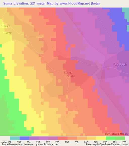 Suma,Azerbaijan Elevation Map
