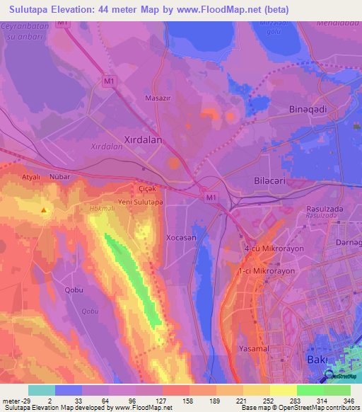 Sulutapa,Azerbaijan Elevation Map