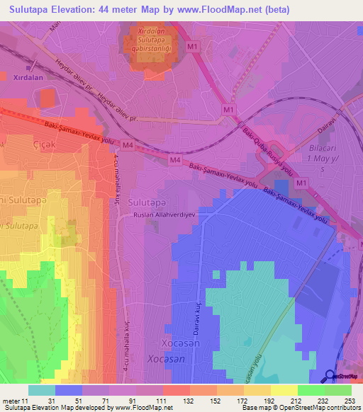 Sulutapa,Azerbaijan Elevation Map