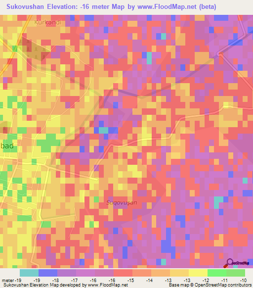 Sukovushan,Azerbaijan Elevation Map