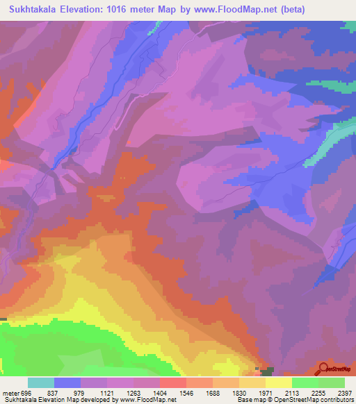 Sukhtakala,Azerbaijan Elevation Map