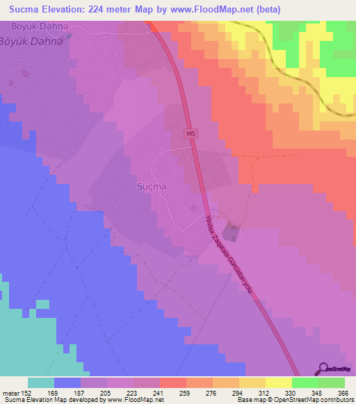 Sucma,Azerbaijan Elevation Map