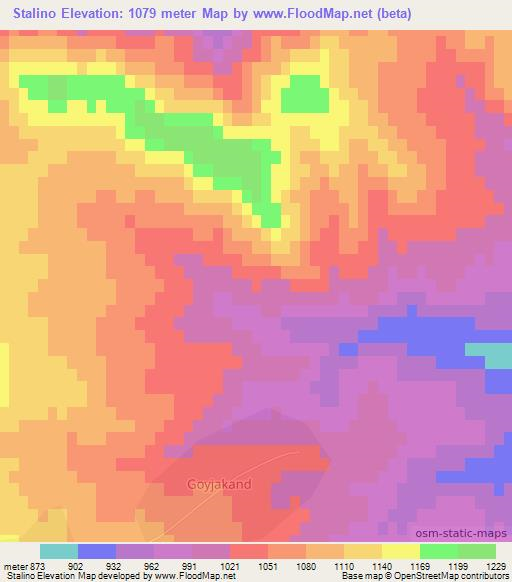 Stalino,Azerbaijan Elevation Map