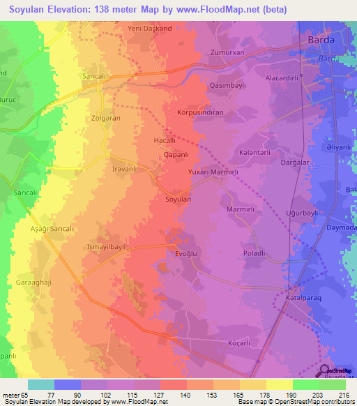 Soyulan,Azerbaijan Elevation Map