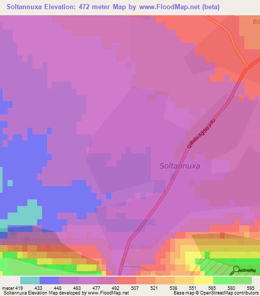 Soltannuxa,Azerbaijan Elevation Map