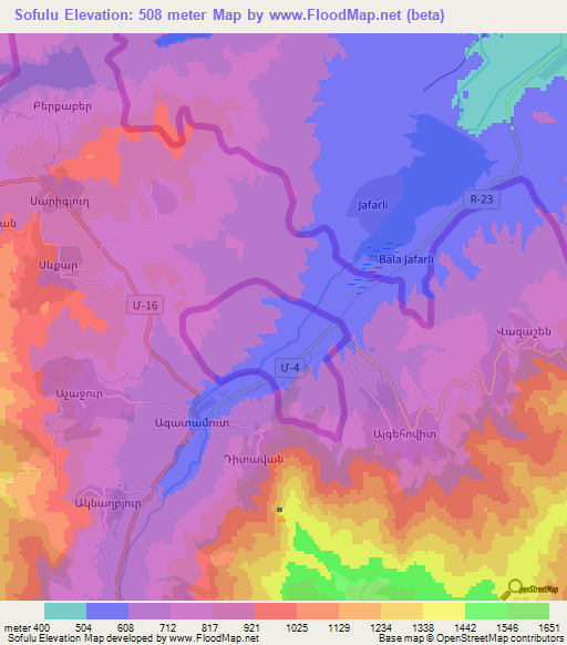 Sofulu,Azerbaijan Elevation Map