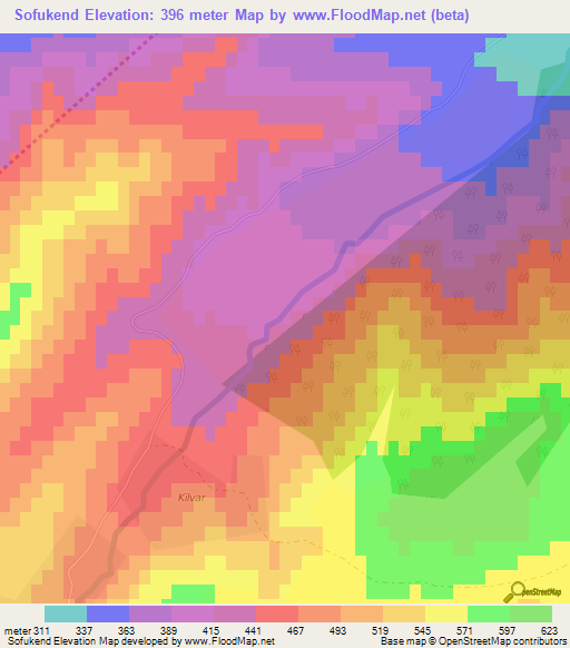 Sofukend,Azerbaijan Elevation Map