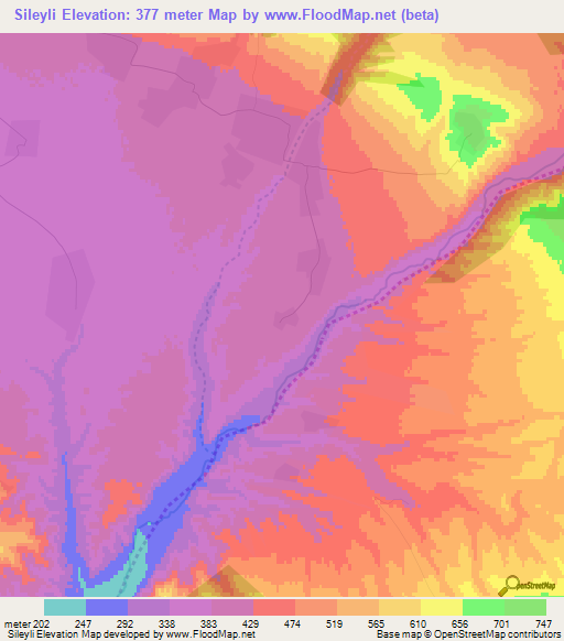 Sileyli,Azerbaijan Elevation Map
