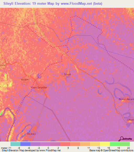 Sileyli,Azerbaijan Elevation Map