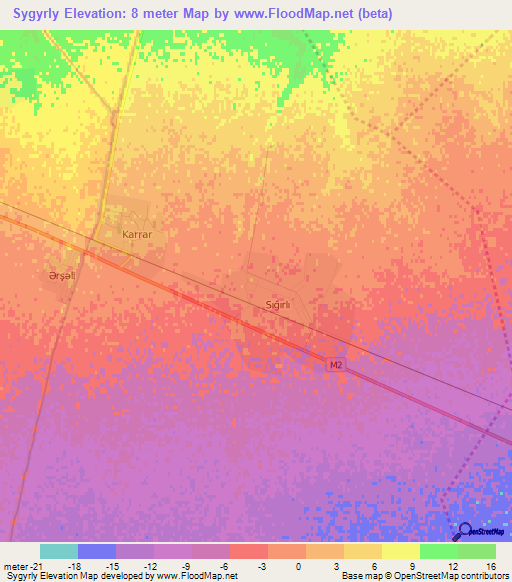 Sygyrly,Azerbaijan Elevation Map
