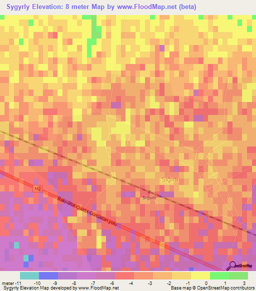 Sygyrly,Azerbaijan Elevation Map