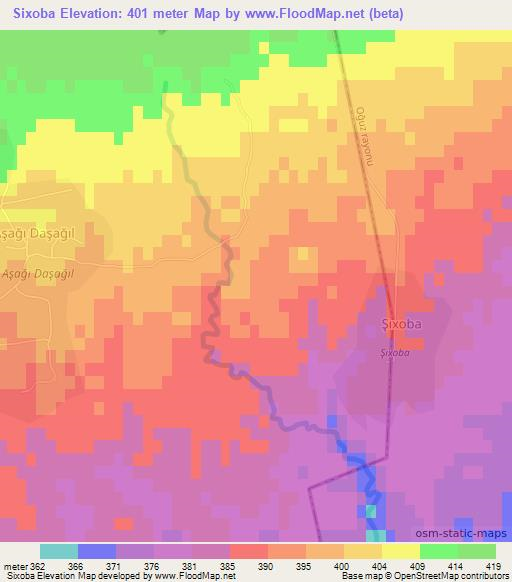 Sixoba,Azerbaijan Elevation Map