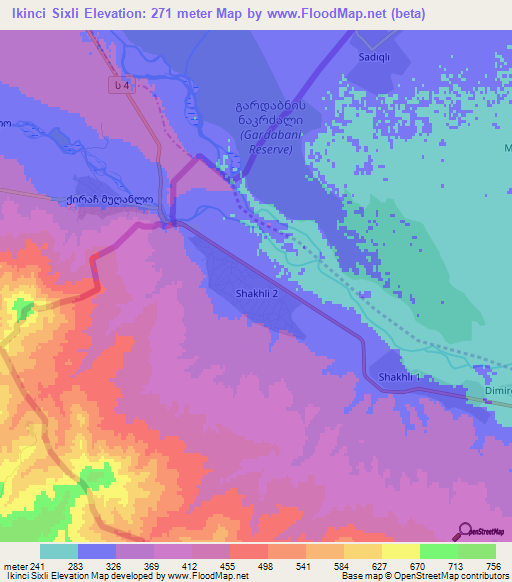 Ikinci Sixli,Azerbaijan Elevation Map